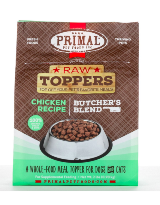 PRIMAL DOG CAT TOPPER CHICKEN BLEND FROZEN 2LB