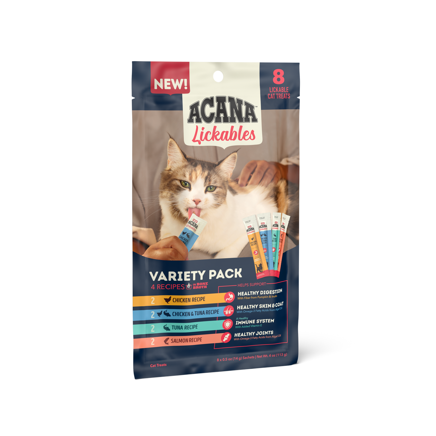 ACANA CAT LICKABLES VARIETY PACK 8CT TREAT 4OZ