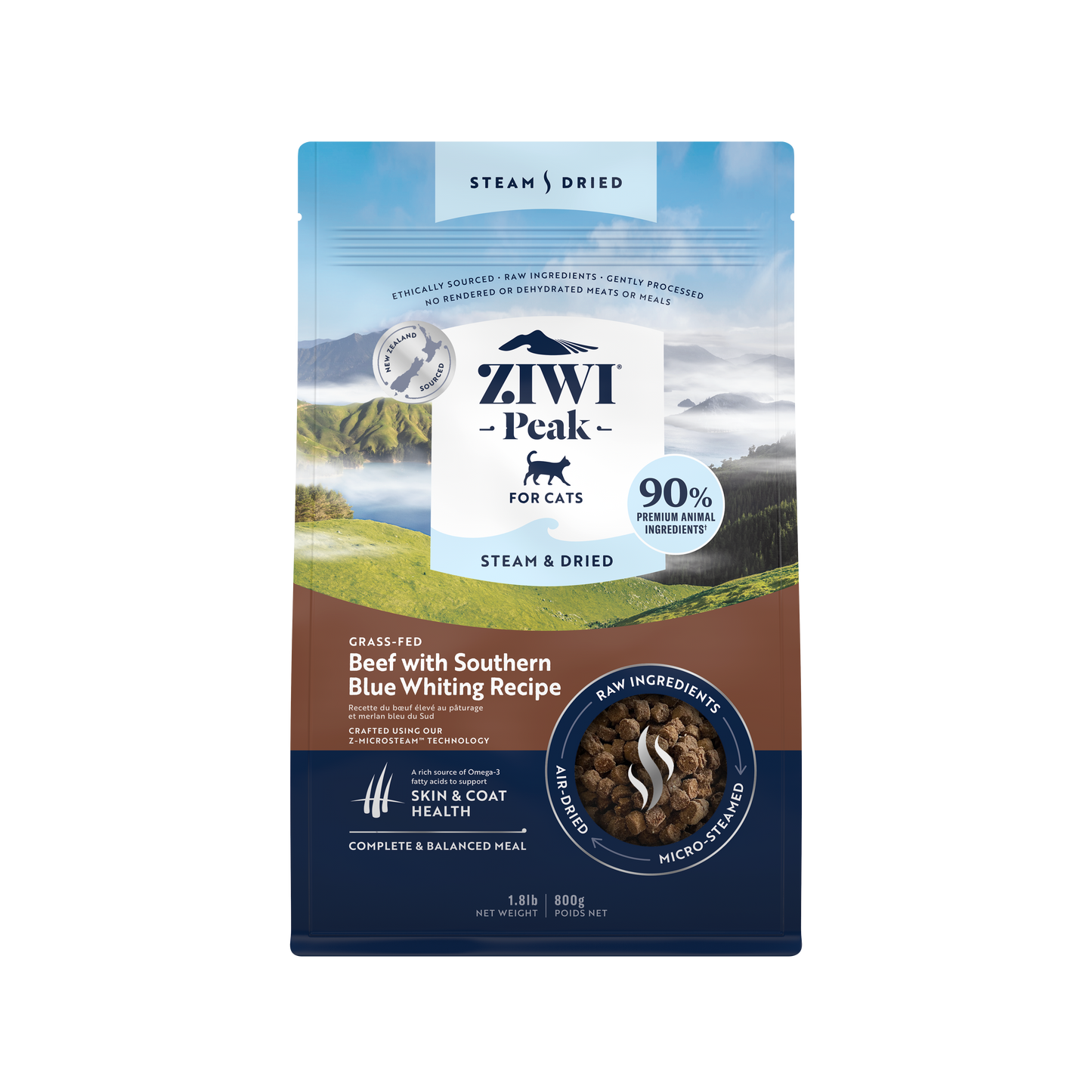 ZIWI CAT BEEF FISH STEAM DRIED 1.8LB