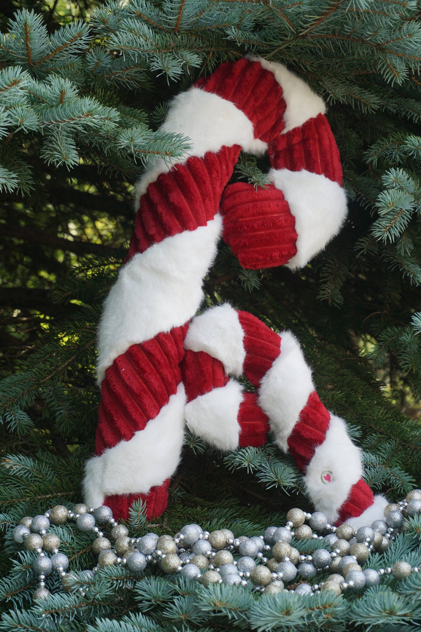 Candy Cane Plush Dog Toy: Large