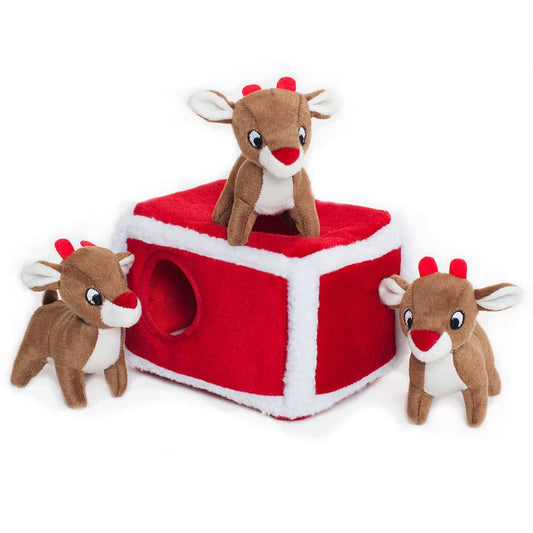 Holiday Zippy Burrow - Reindeer Pen - Dog Toy