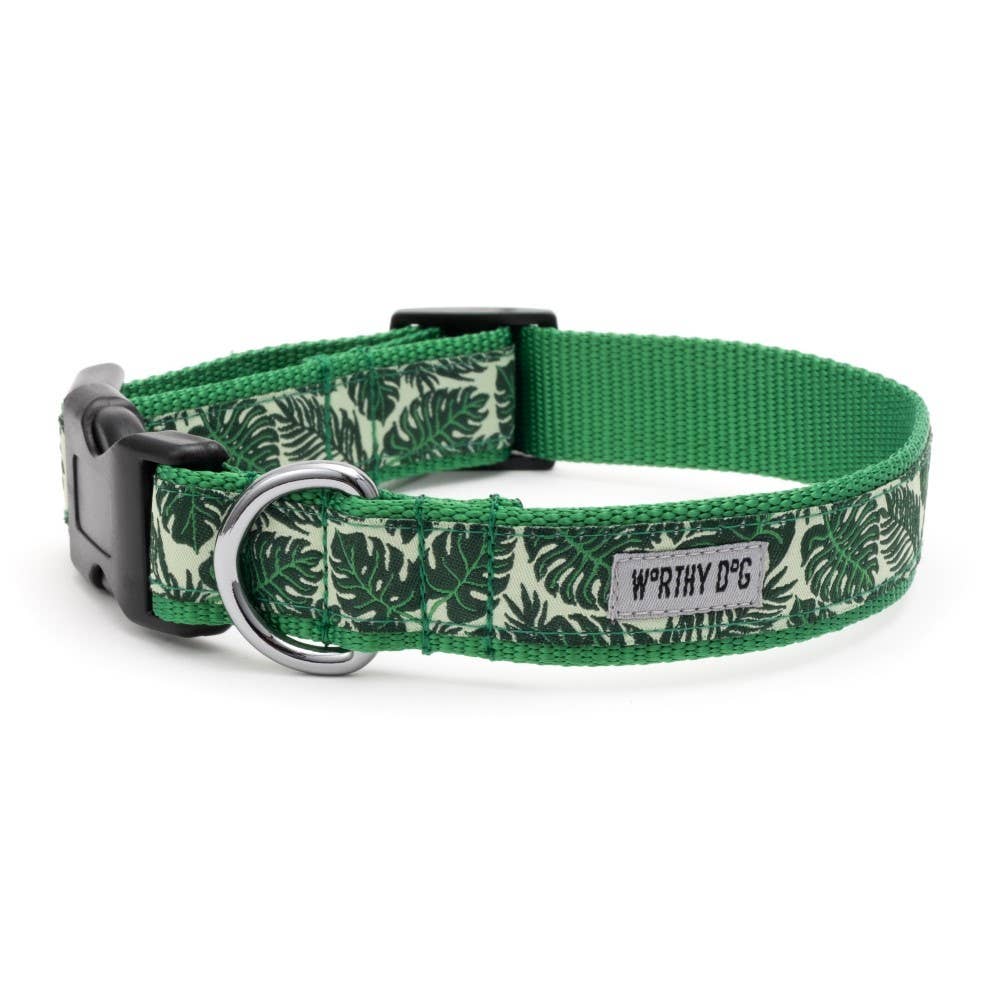 Tropical Leaves Collar: Large / Green