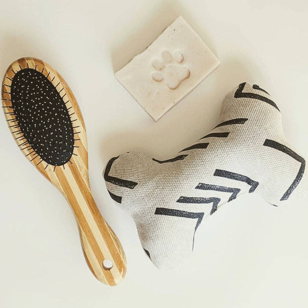 Bamboo Two-Sided Bristle and Wire Pet Brush