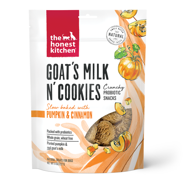 The Honest Kitchen Goat's Milk N' Cookies Pumpkin & Cinnamon Dog Treats, 8-oz