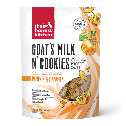 The Honest Kitchen Goat's Milk N' Cookies Pumpkin & Cinnamon Dog Treats, 8-oz