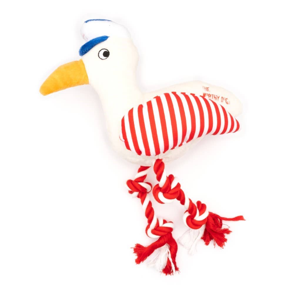 Nautical Bird Toy: One Size / White/Red