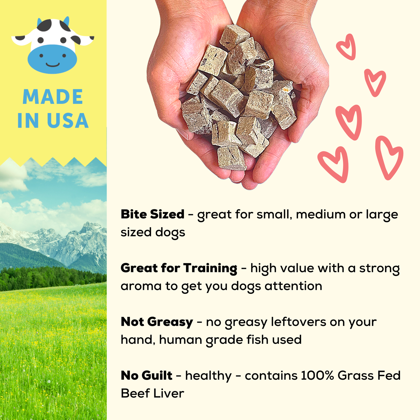 Freeze Dried Grass Fed Beef Liver Dog and Cat Treats