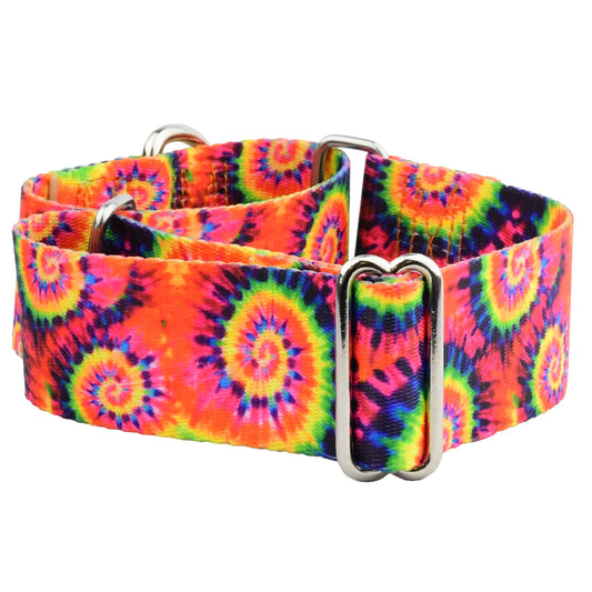 1.5″ EarthStyle Classic Tie-Dye Dog Collar: Medium (14 - 18 inches) / Martingale Collar / 6' Leash