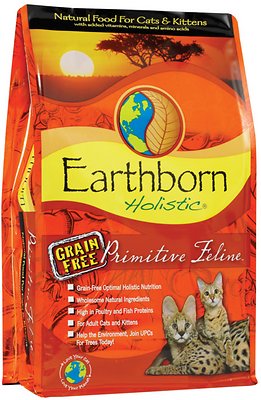 Earthborn Holistic Primitive Feline Grain-Free Natural Dry Cat & Kitten Food, 14-lb