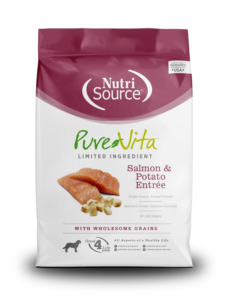 PureVita Salmon & Potato Formula Dry Dog Food, 25-lb