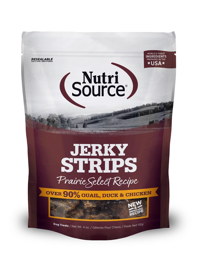 NutriSource Jerky Treats Prairie Select Grain-Free Dog Treats, 4-oz (Size: 4-oz)