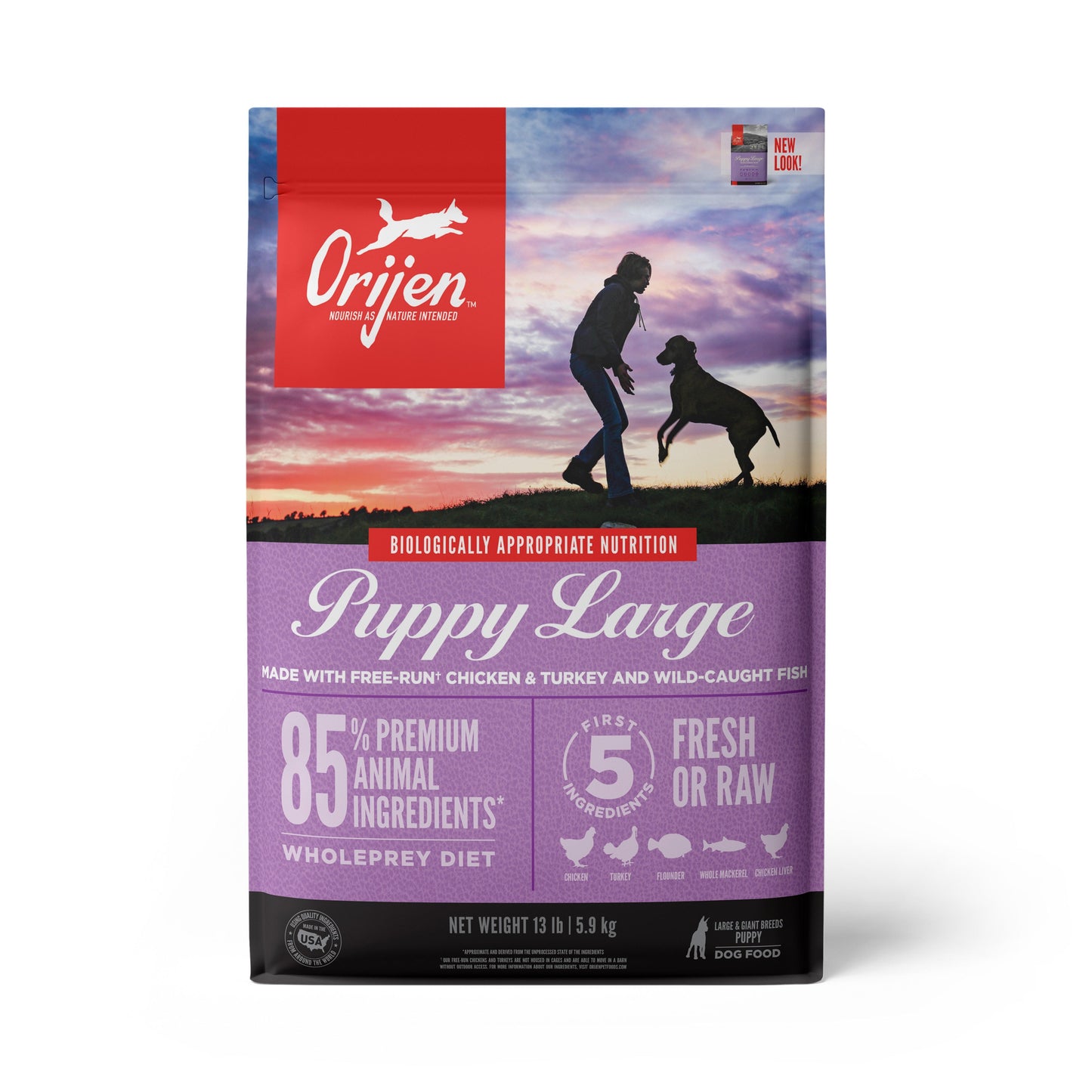 ORIJEN Puppy Large Breed Grain-Free Dry Dog Food, 13-lb