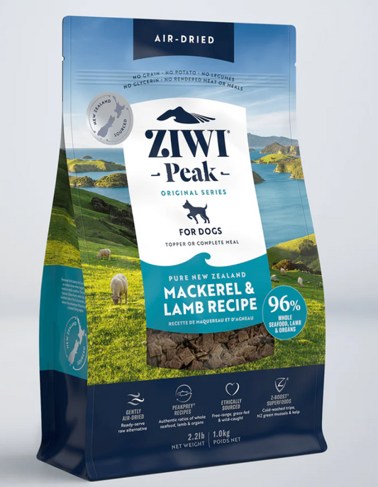 ZIWI Peak Mackerel & Lamb Recipe Air-Dried Dog Food, 2.2lb