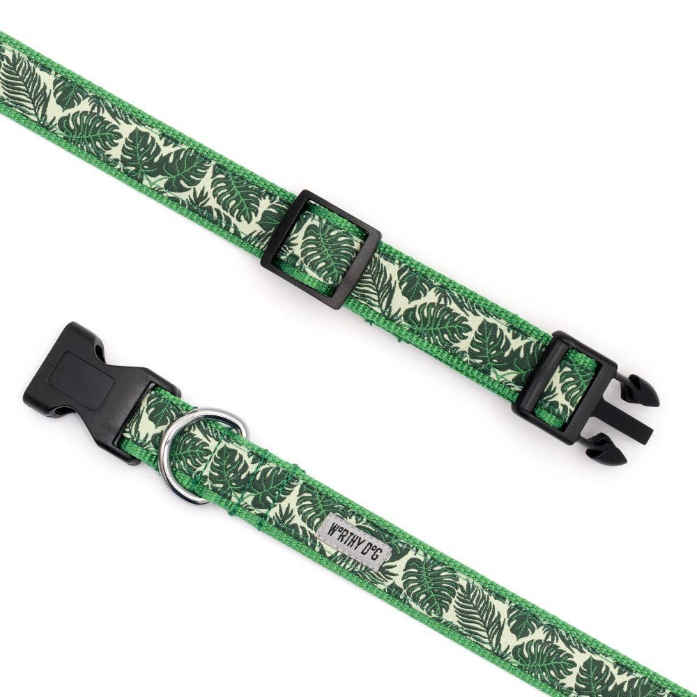 Tropical Leaves Collar: X Small / Green