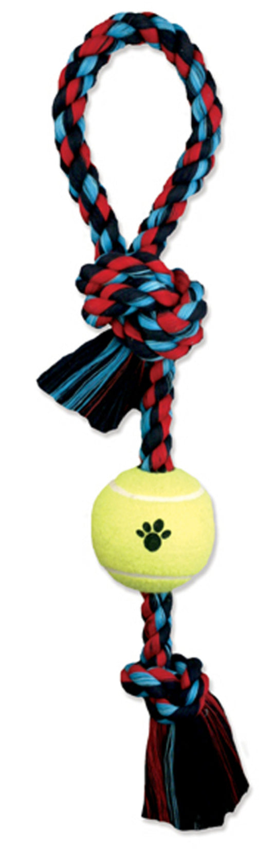 Mammoth Pet Products Pull Tug Dog toy w/Tennis Ball Multi-Color, 1ea/20 in, MD