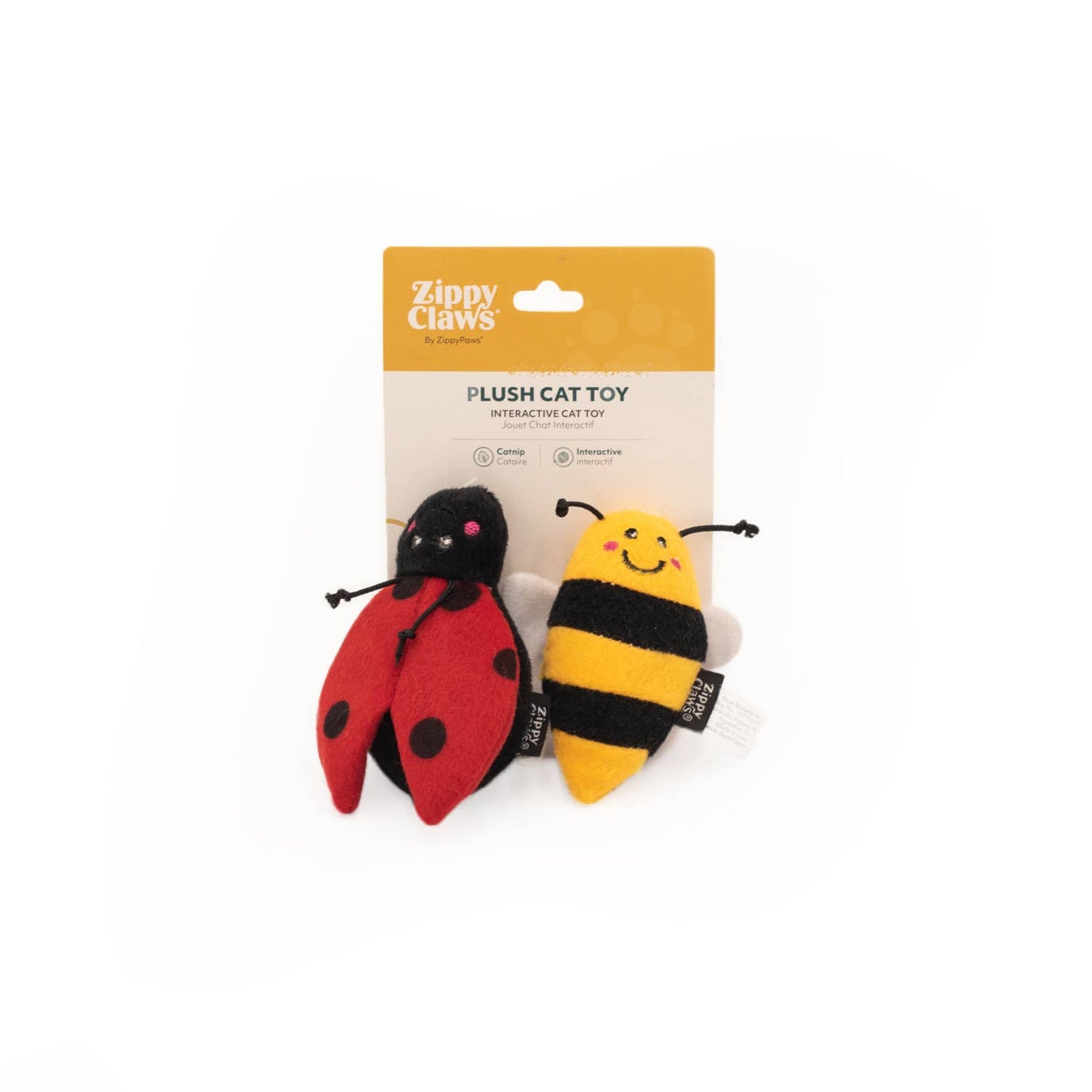 ZippyClaws® 2-Pack - Ladybug and Bee - Cat Toy