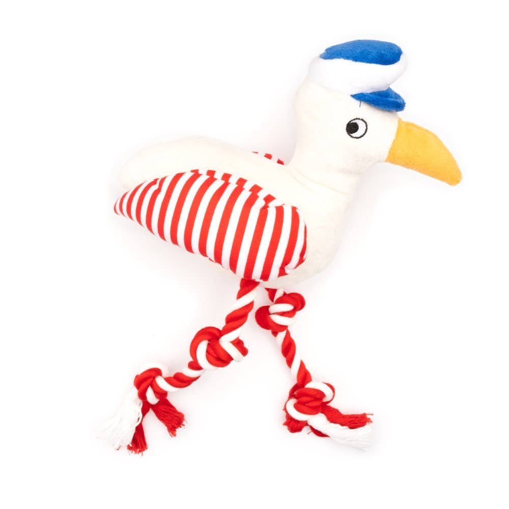 Nautical Bird Toy: One Size / White/Red
