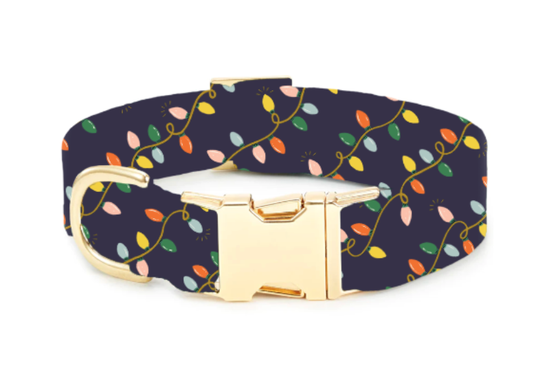 Rifle Paper Co. x TFD Holiday Lights Dog Collar: XS