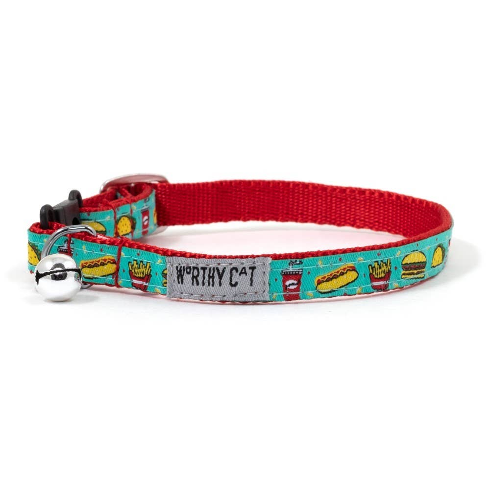 Food Fest Cat Collar: One Size Fits Most / Turquoise