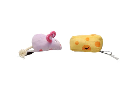 Pearhead Mouse & Cheese Cat Toys, Set of 2
