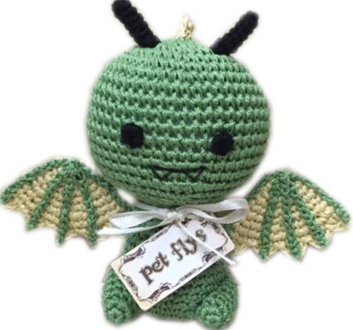 Knit Knacks-Magical Collection- Organic Cotton Small Dog Toy: Drogo the Dragon