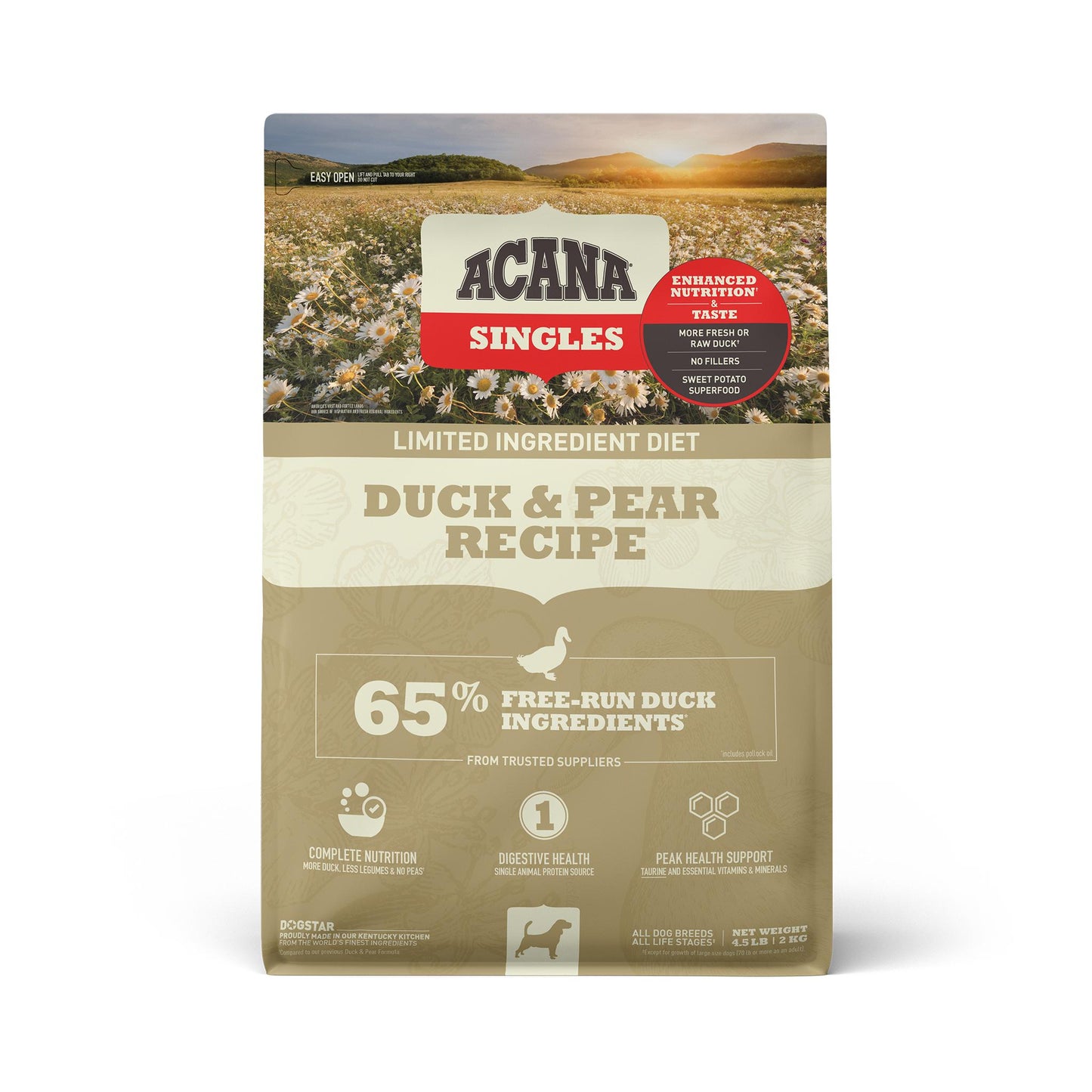 ACANA Singles Limited Ingredient Duck & Pear Grain-Free Dry Dog Food, 4.5-lb