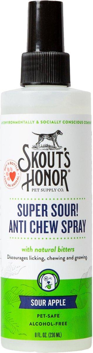 Skout's Honor Super Sour! Anti Chew Spray for Dogs, 8-oz