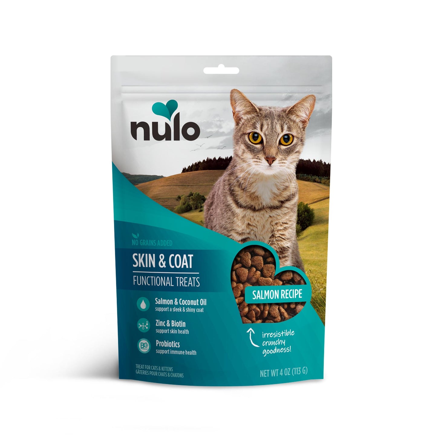 Nulo Skin & Coat Salmon Recipe Functional Cat Treats, 4-oz