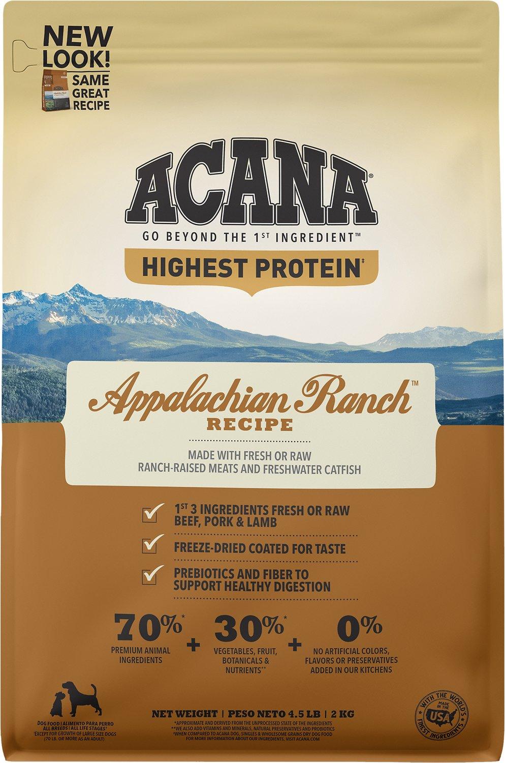 ACANA Regionals Appalachian Ranch Grain-Free Dry Dog Food, 4.5-lb