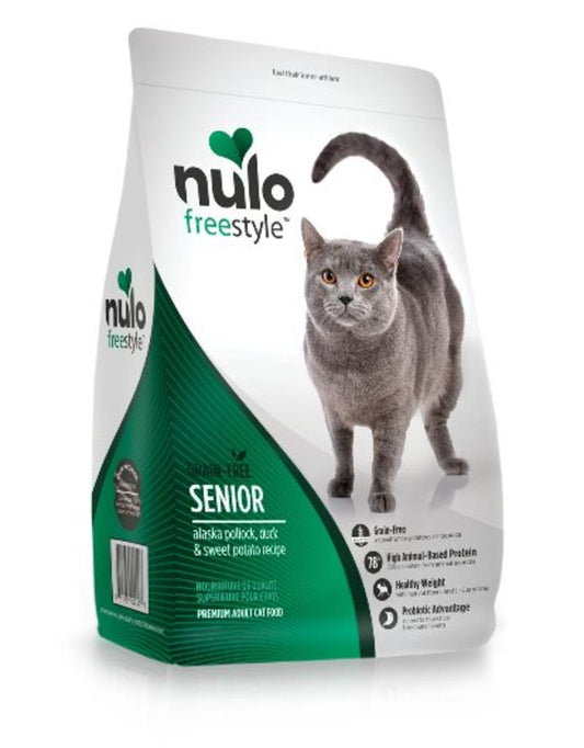 Nulo Cat Freestyle Senior Pollock, Duck, & Sweet Potato Recipe Grain-Free Dry Cat Food, 5-lb (Size: 5-lb)