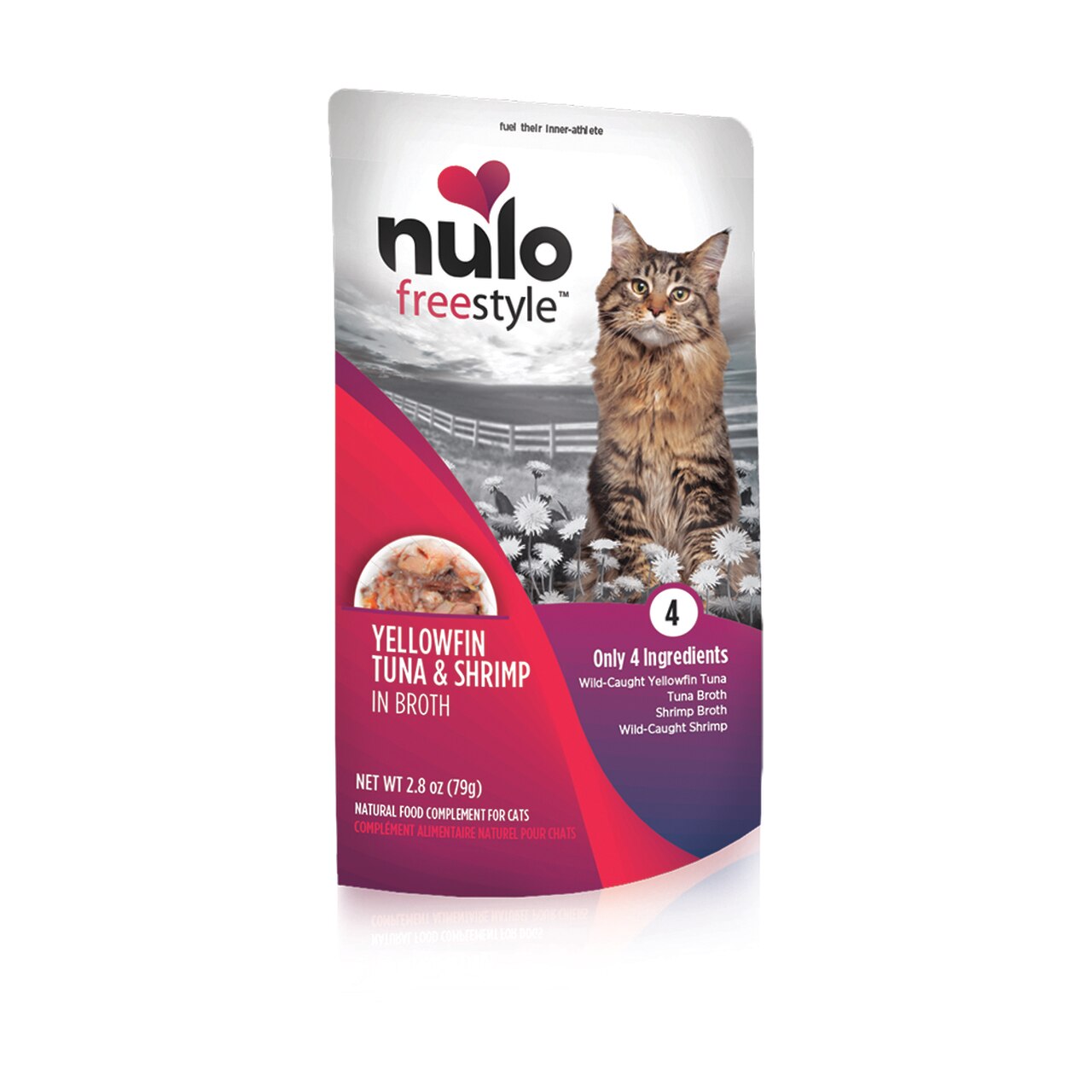Nulo Cat Freestyle Yellowfin Tuna & Shrimp in Broth Cat Food Topper Pouch, 2.8-oz