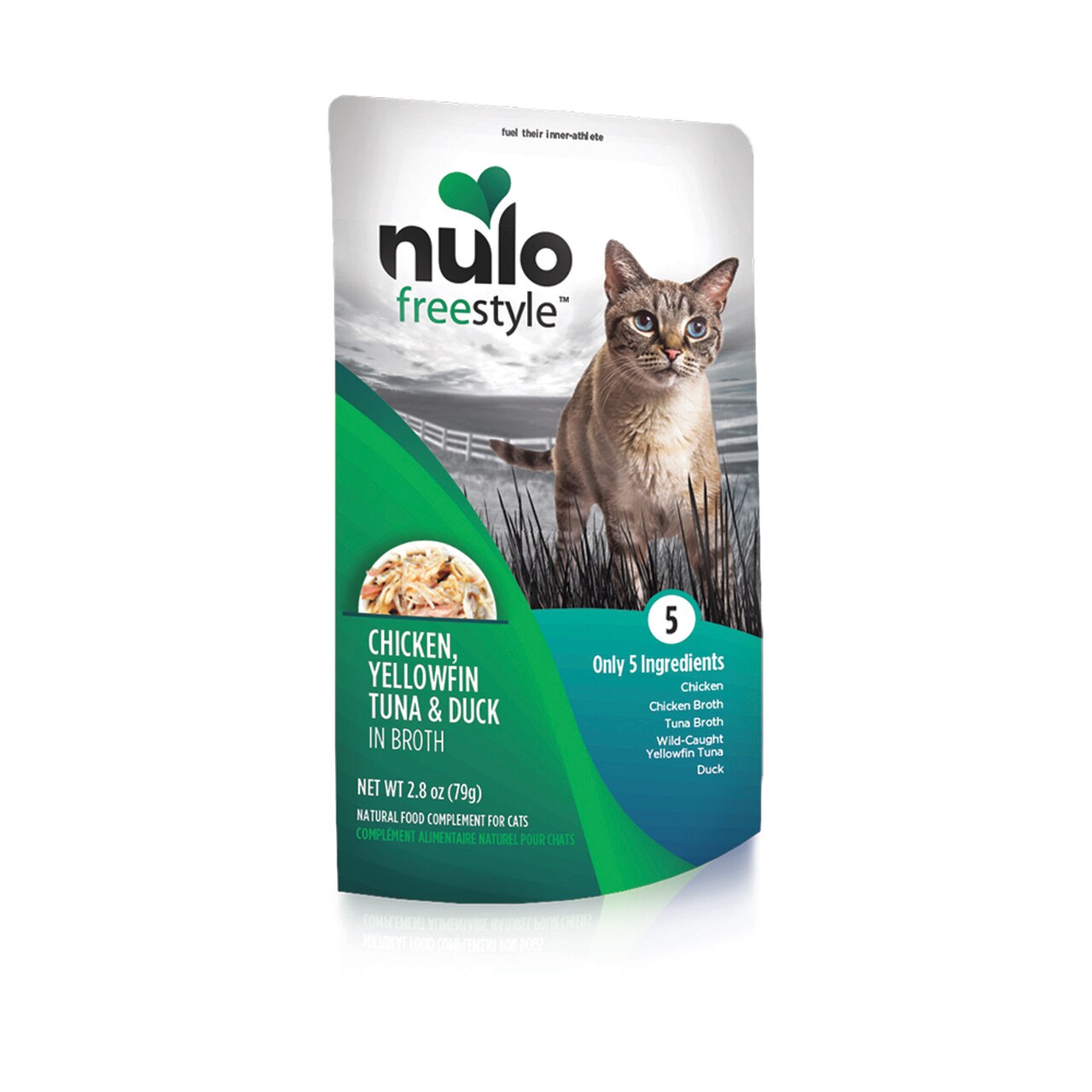 Nulo Cat Freestyle Chicken, Yellowfin Tuna & Duck in Broth Cat Food Topper Pouch, 2.8-oz (Size: 2.8-oz)
