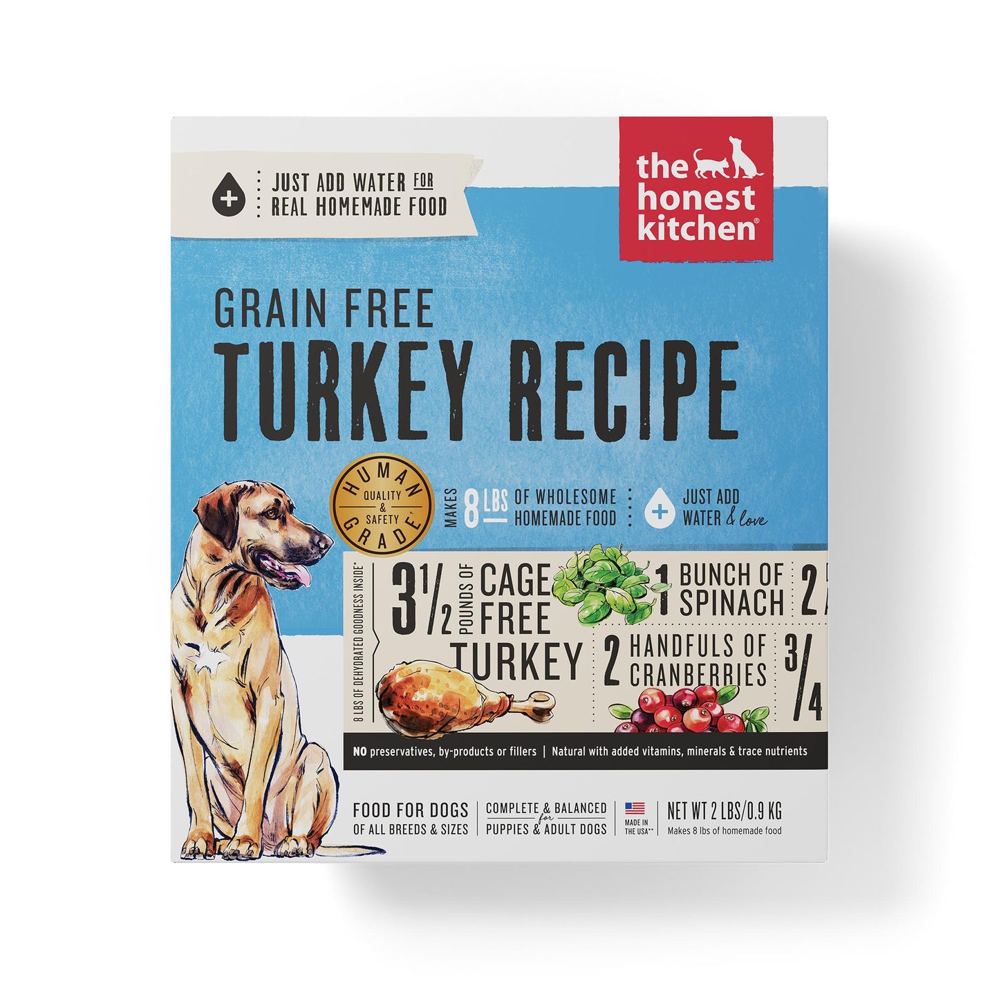 The Honest Kitchen Turkey Recipe Grain-Free Dehydrated Dog Food, 2-lb box