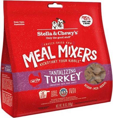 Stella & Chewy's Tantalizing Turkey Meal Mixers Grain-Free Freeze-Dried Dog Food, 18-oz
