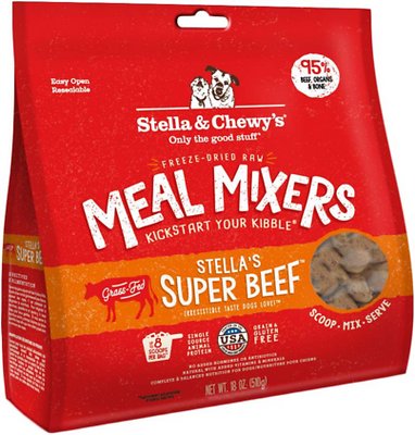 Stella & Chewy's Stella's Super Beef Meal Mixers Grain-Free Freeze-Dried Dog Food, 18-oz