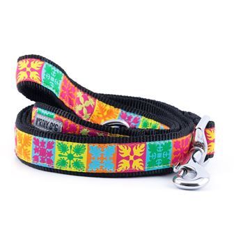 The Worthy Dog Hawaiian Patchwork Dog Leash, Multicolored, 5/8-in x 5-ft
