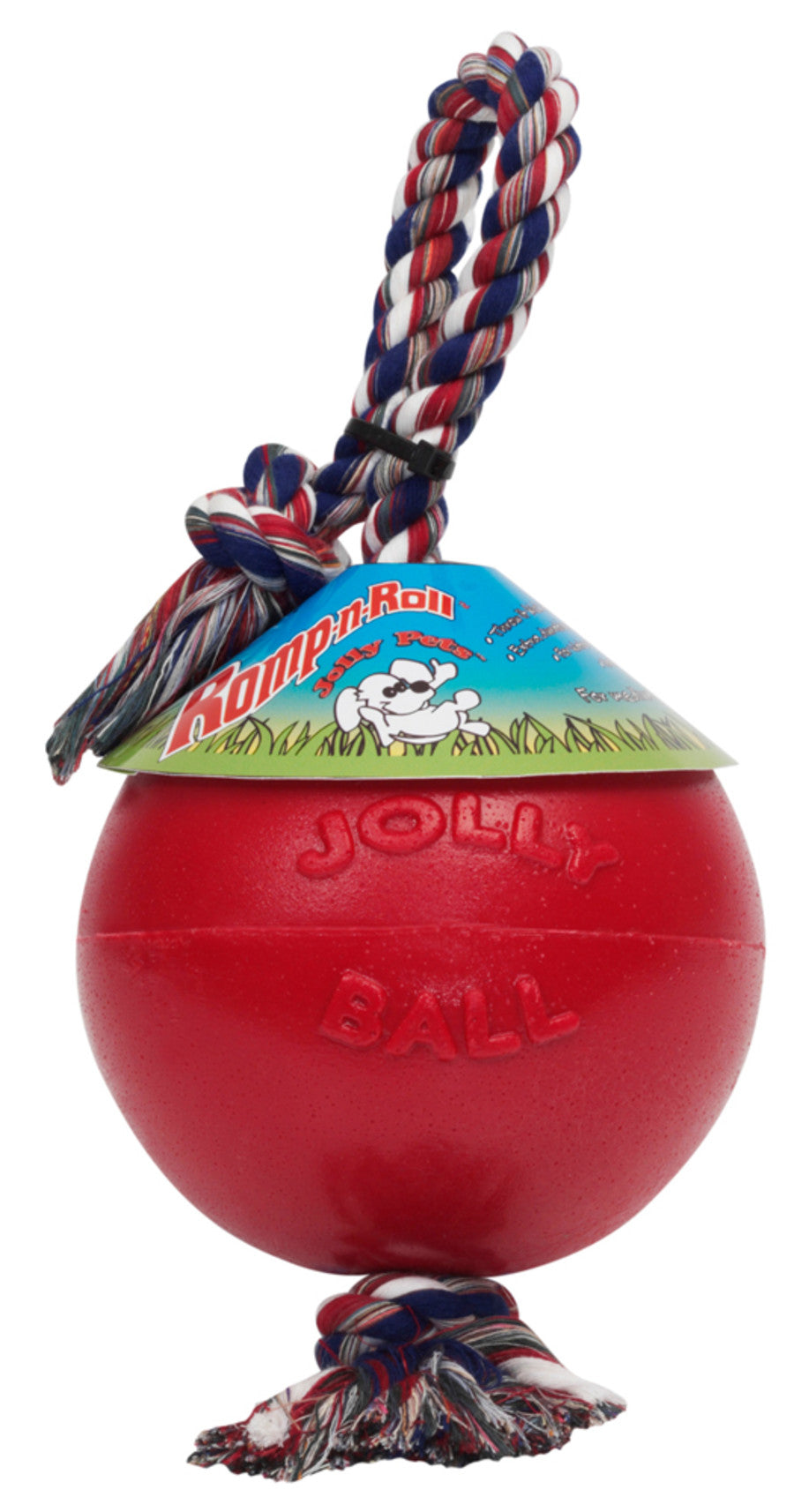 Jolly Pet Romp-n-Roll Dog Toy Durable Red, LG, 8 in