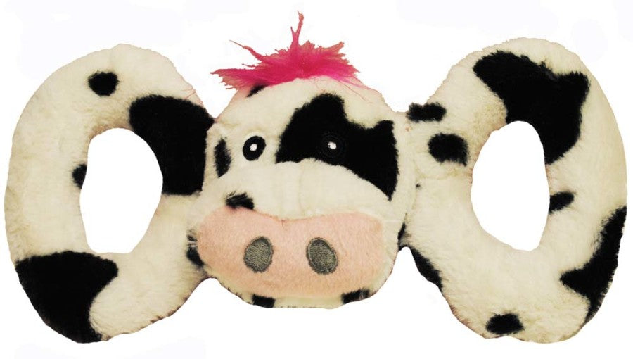 Jolly Pet Tug-a-Mals Cow Dog Toy Black/White, 1ea/XL, 6 in