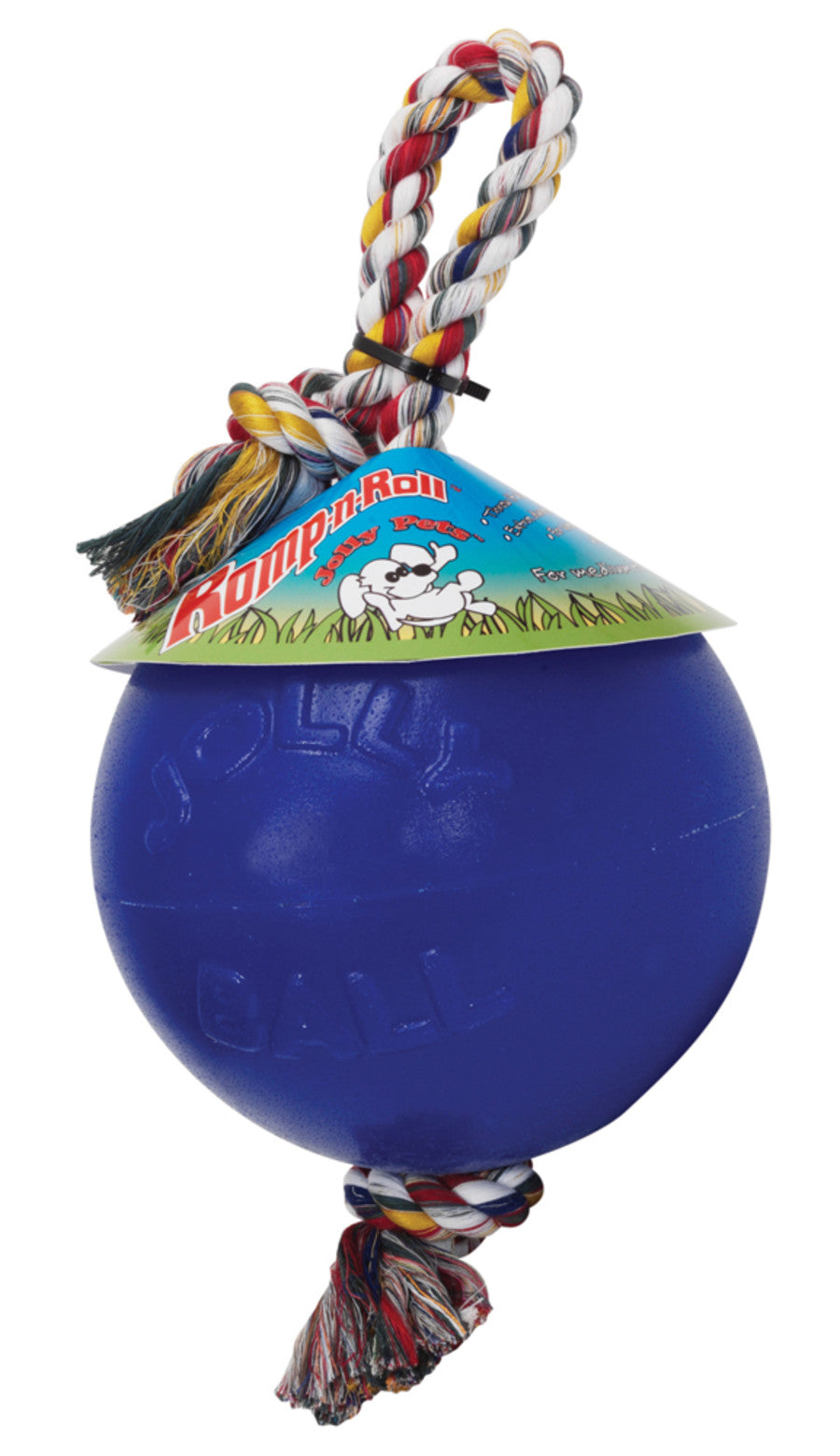 Jolly Pet Romp-n-Roll Dog Toy Durable Blue, LG, 8 in