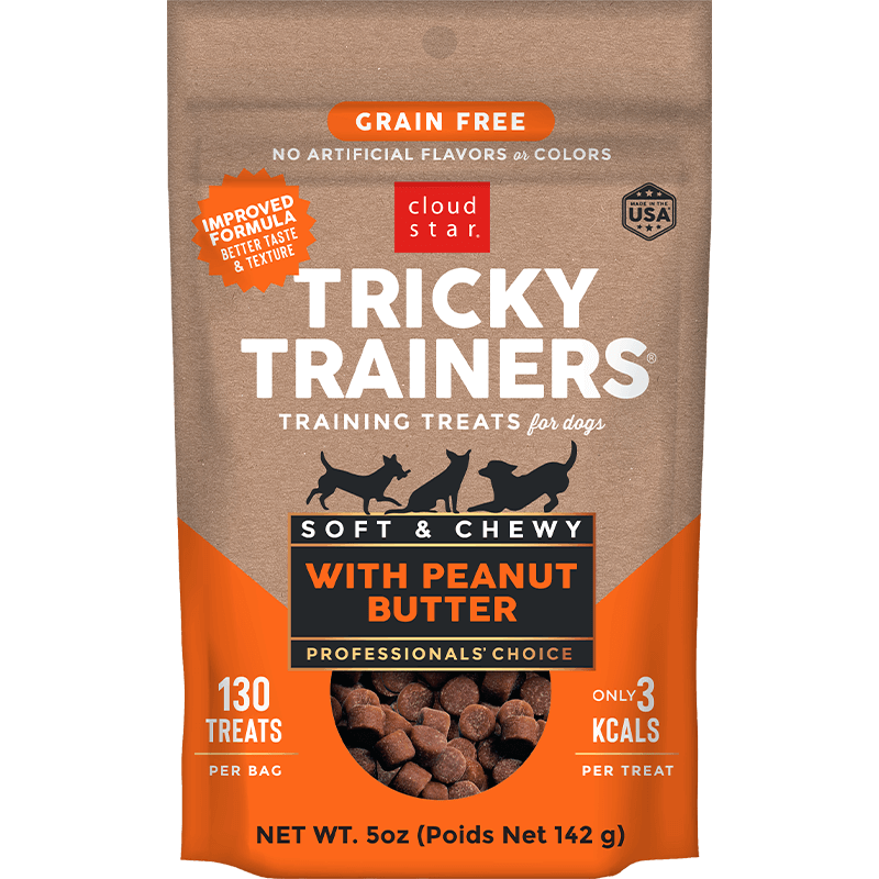 CLOUD STAR DOG TRICKY TRAINER GRAIN FREE CHEWY PEANUT BUTTER 5OZ