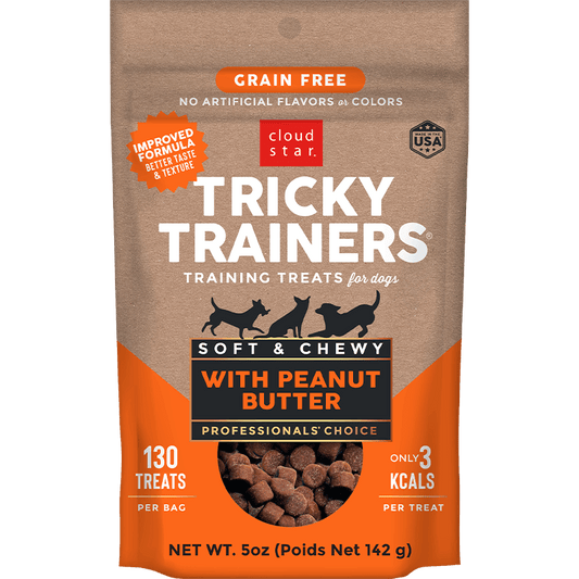 CLOUD STAR DOG TRICKY TRAINER GRAIN FREE CHEWY PEANUT BUTTER 5OZ