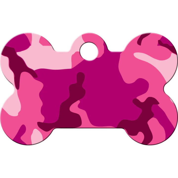 Quick-Tag | Pink Camo Bone Tag - Small