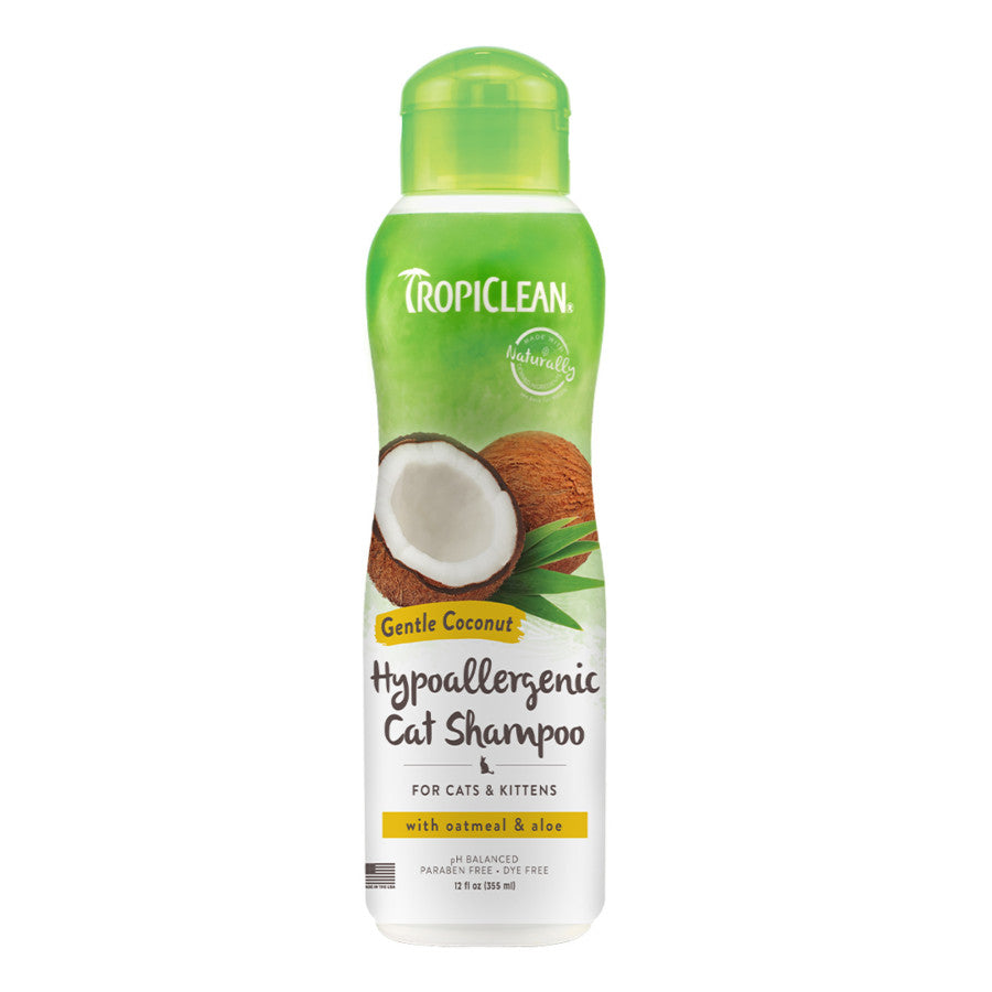 TropiClean Gentle Coconut Hypoallergenic Cat & Kitten Shampoo 12 oz